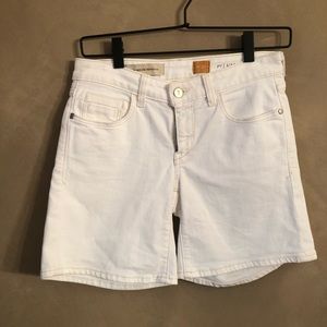 Pilcro and the letterpress white jean shorts